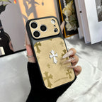 Premium Cross-Pattern Leather MagSafe Case – Vintage 3D Shockproof Protective Cover for iPhone 17 Pro Max