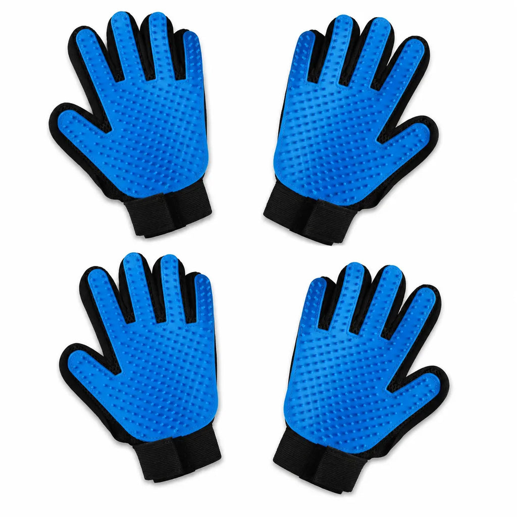 Upgraded Pet Grooming Gloves – 255 Silicone Tips 2-in-1 Deshedding & Massage Mitts