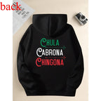 "Chingona" Mexican Chola Hoodie | Latino Cultural Graphic Streetwear