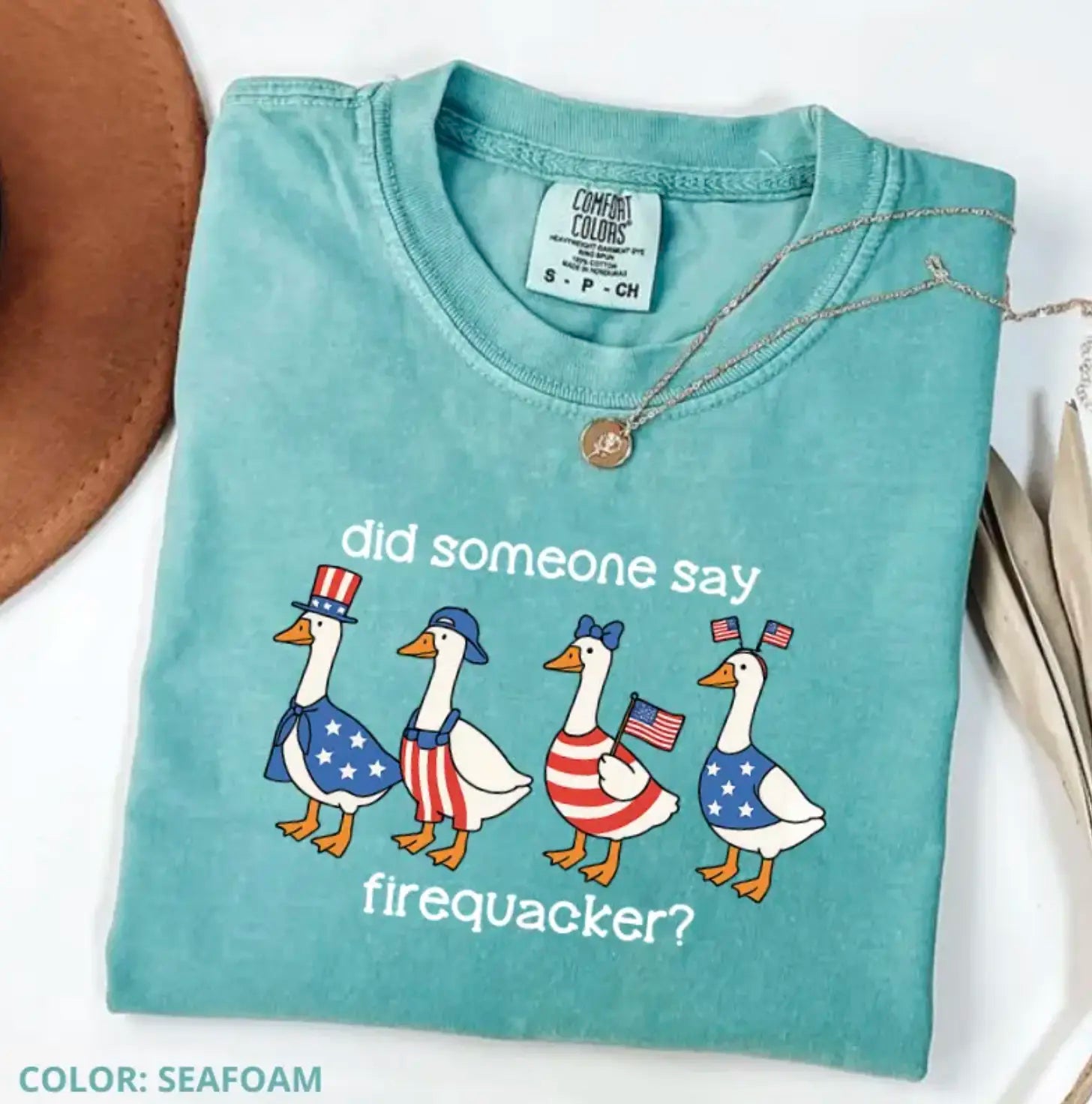Comfort Colors "Firequacker" Goose Shirt – Funny 4th of July Patriotic American Flag Tee