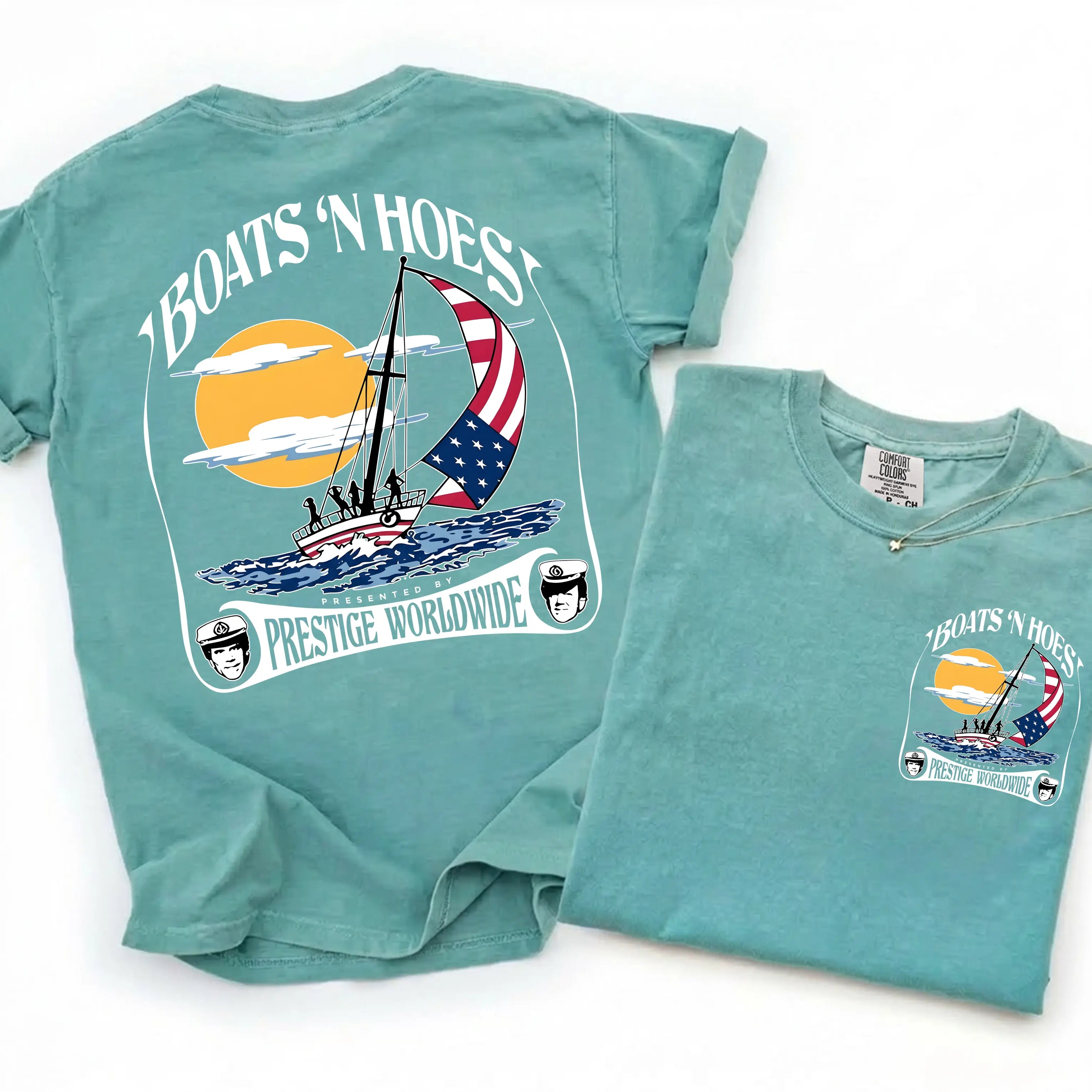 [Comfort Colors] Boats'n Hoez Step Brothers Movie Tee - Vintage Retro Funny Summer Gift Shirt