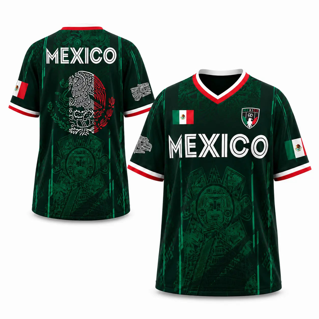 2026 Mexico Chichén Itzá Pyramid All-Over Print Retro Soccer Jersey