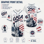 Comfort Colors USA 250th Anniversary Baseball Jersey – Patriotic 1776–2026 American Flag Liberty Eagle Shirt
