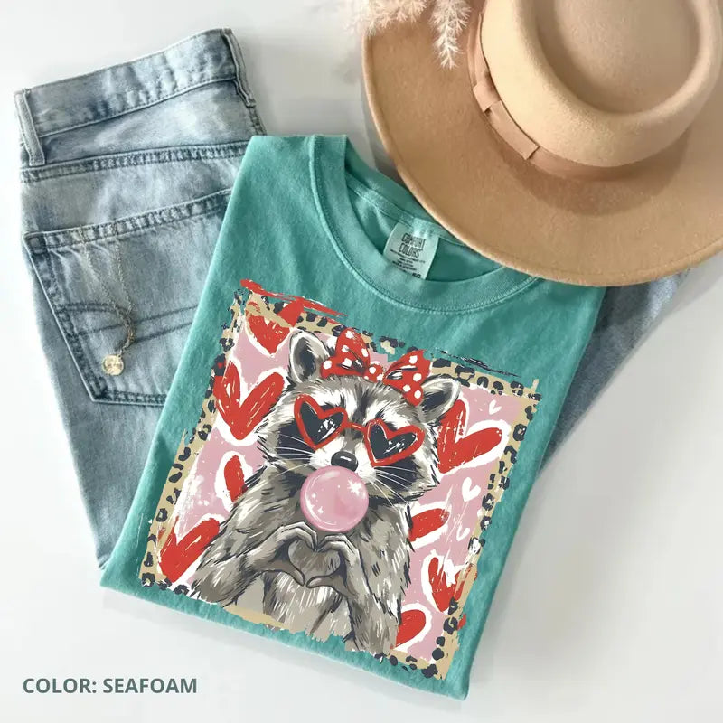 Leopard Raccoon Valentine's Sweatshirt | Cute Trendy Animal Love Tee