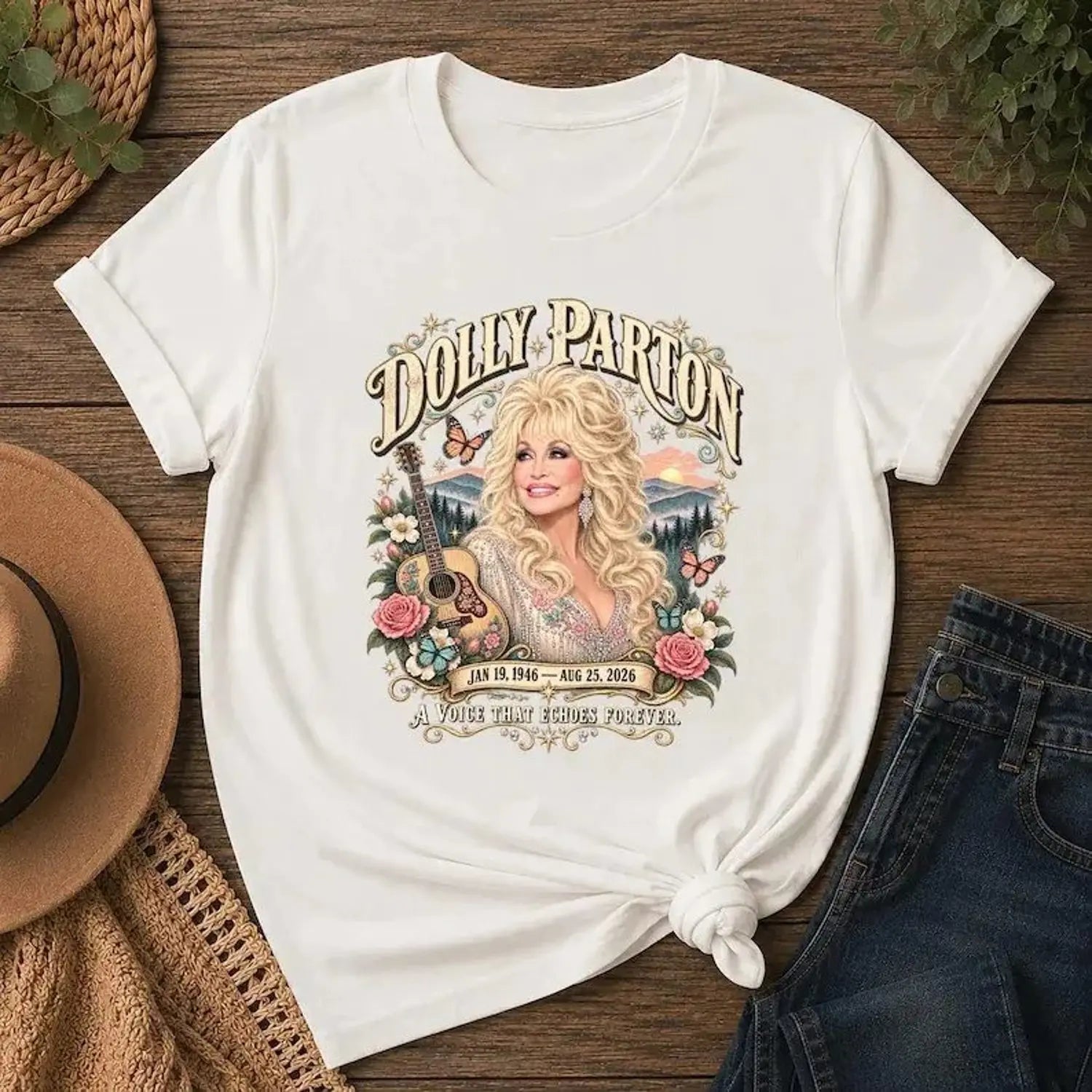 Country Music Memorial Graphic Tribute Tee – Vintage Inspired Classic Fit T-Shirt