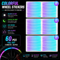 60-Piece Glow in The Dark Reflective Wheel Rim Stickers – Waterproof Universal Decals for Cars