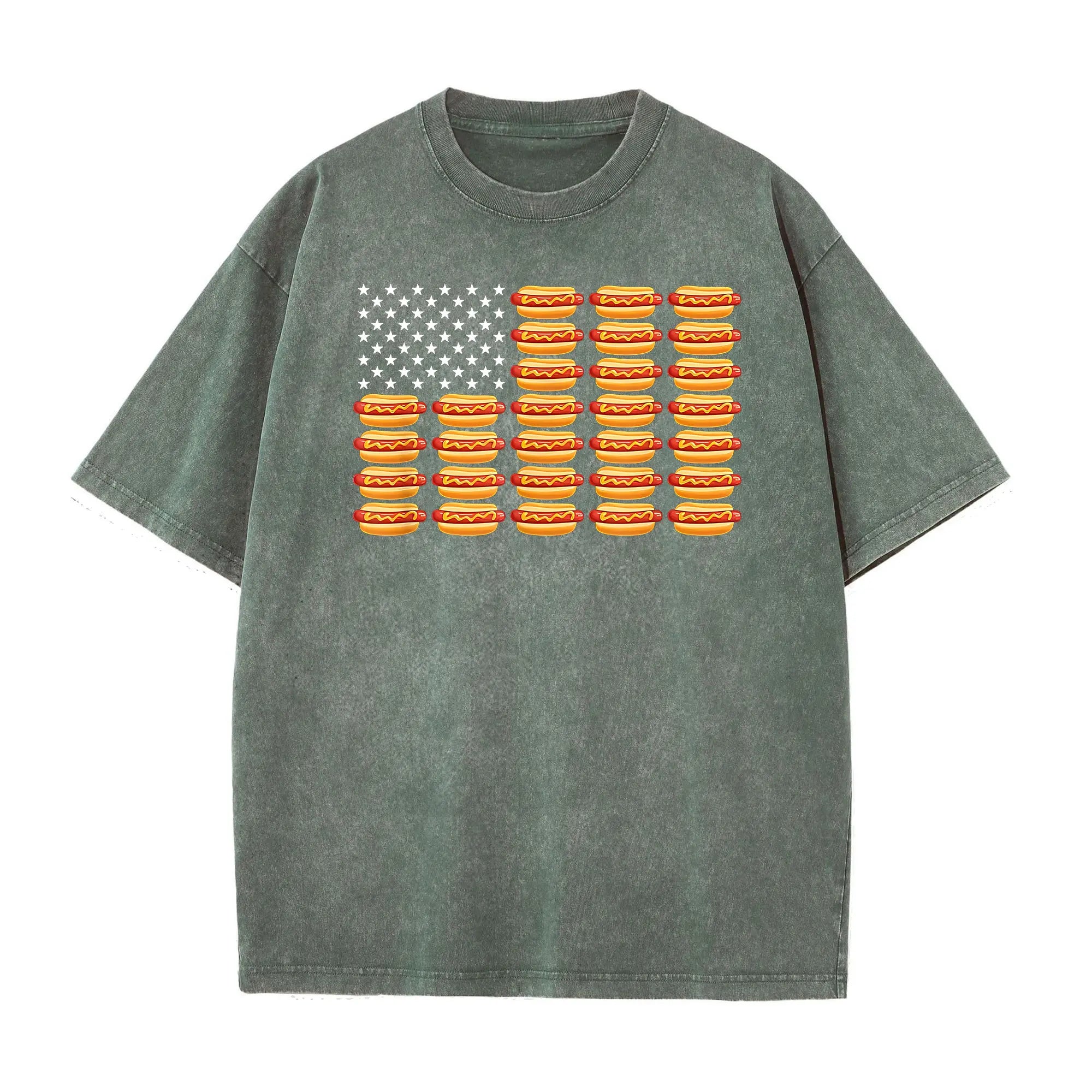 Hot Dog American Flag July 4th Patriotic Summer BBQ Funny T-Shirt