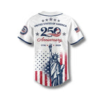 USA 250th Anniversary Statue of Liberty Baseball Jersey - 1776–2026 4th of July Patriotic Shirt