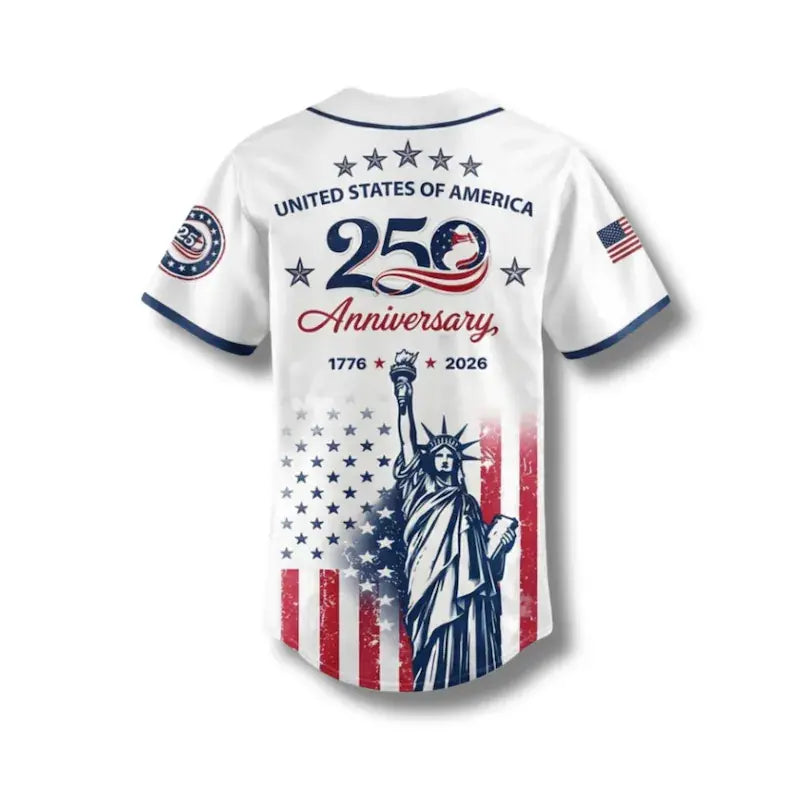 USA 250th Anniversary Statue of Liberty Baseball Jersey - 1776–2026 4th of July Patriotic Shirt