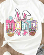 "Mama Bunny" Easter T-Shirt | Cute Bunny Ears & Basket Mom Shirt