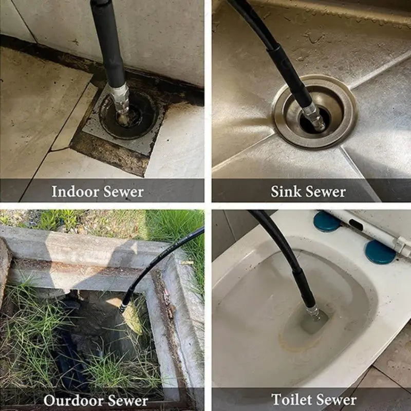 Stainless Steel Sewer Jetter Nozzle – 65000 PSI High-Pressure Drain Cleaner (1/4" Quick Connect)
