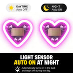 Solar-Powered Heart Neon Light – Multi-Mode Dynamic Car Interior Decor Accessory