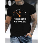 Men's Letter Graphic Tee | Trendy Summer Crewneck Streetwear Shirt