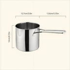 3-Piece Stainless Steel Mini Deep Fryer Set – Portable Pot with Strainer Basket & Food Tongs
