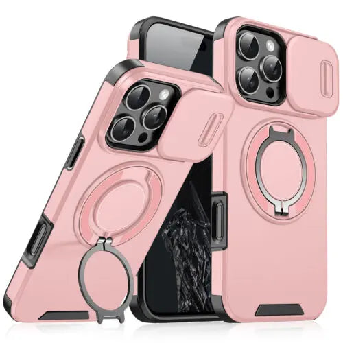 MagSafe Case with Slide Camera Cover & Ring Kickstand – Military Grade Shockproof for iPhone 17 Pro Max