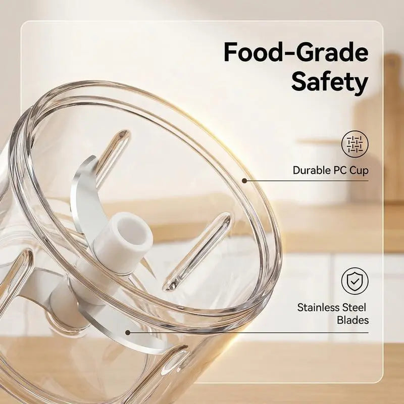 Cordless Electric Garlic Chopper (300ML) – Portable 4-Blade Food Processor & Veggie Grinder