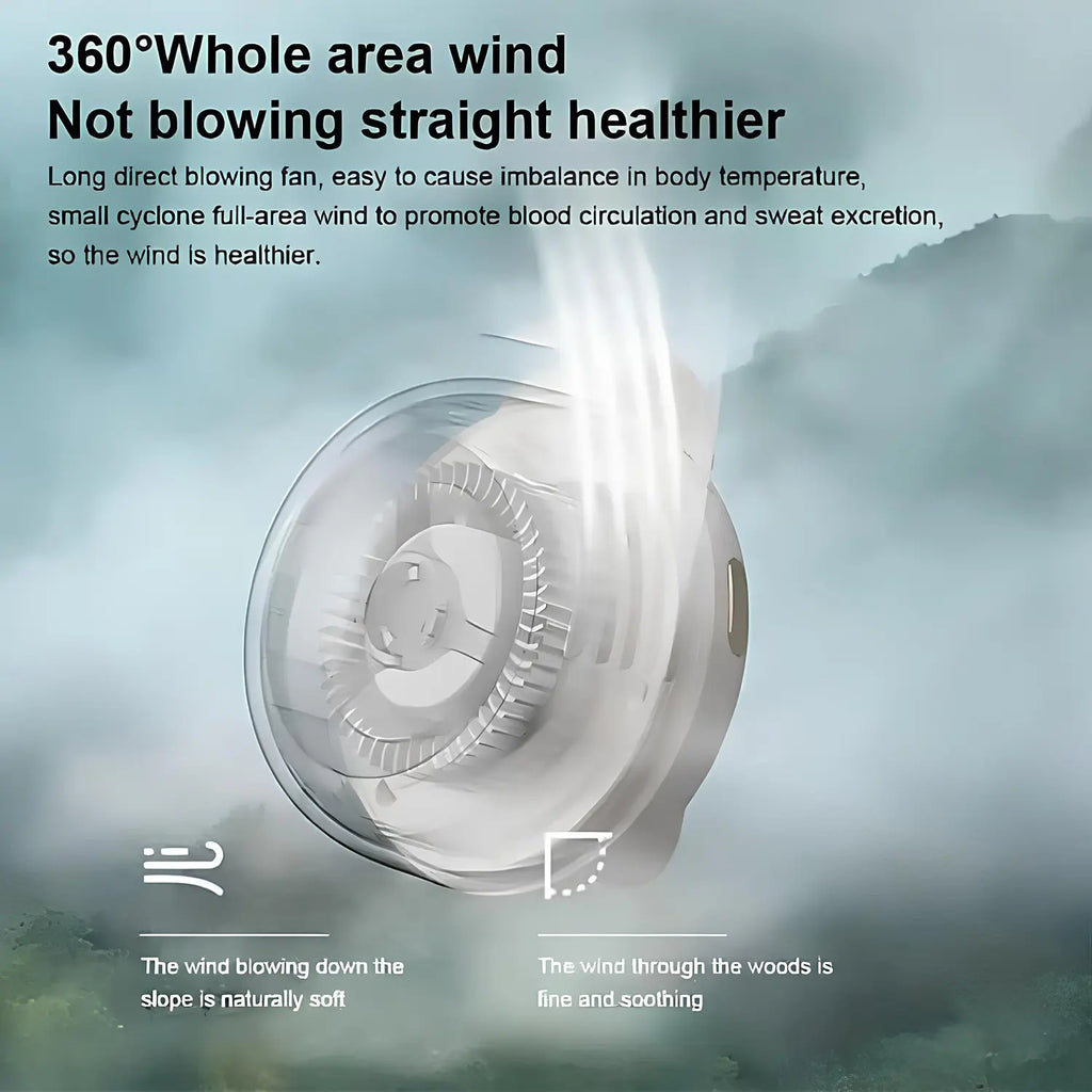 Portable Mini Bladeless Waist/Shirt Clip-On Fan | 3-Speed Silent Personal Fan for Outdoor, Sports & Summer Gifting