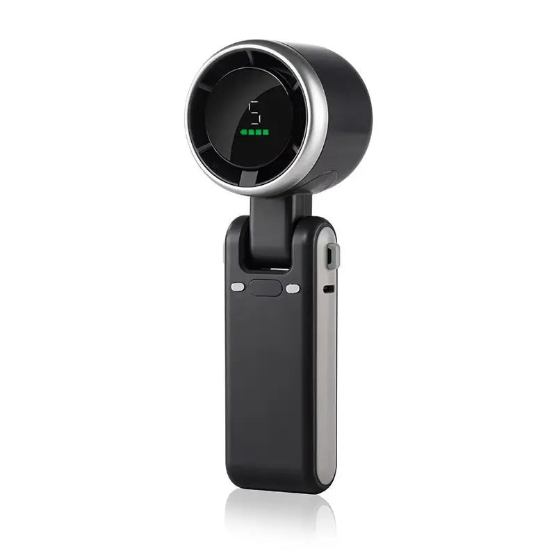 5-Speed Portable Turbo Handheld Fan: 12H Long-Life Battery for Travel & Beach
