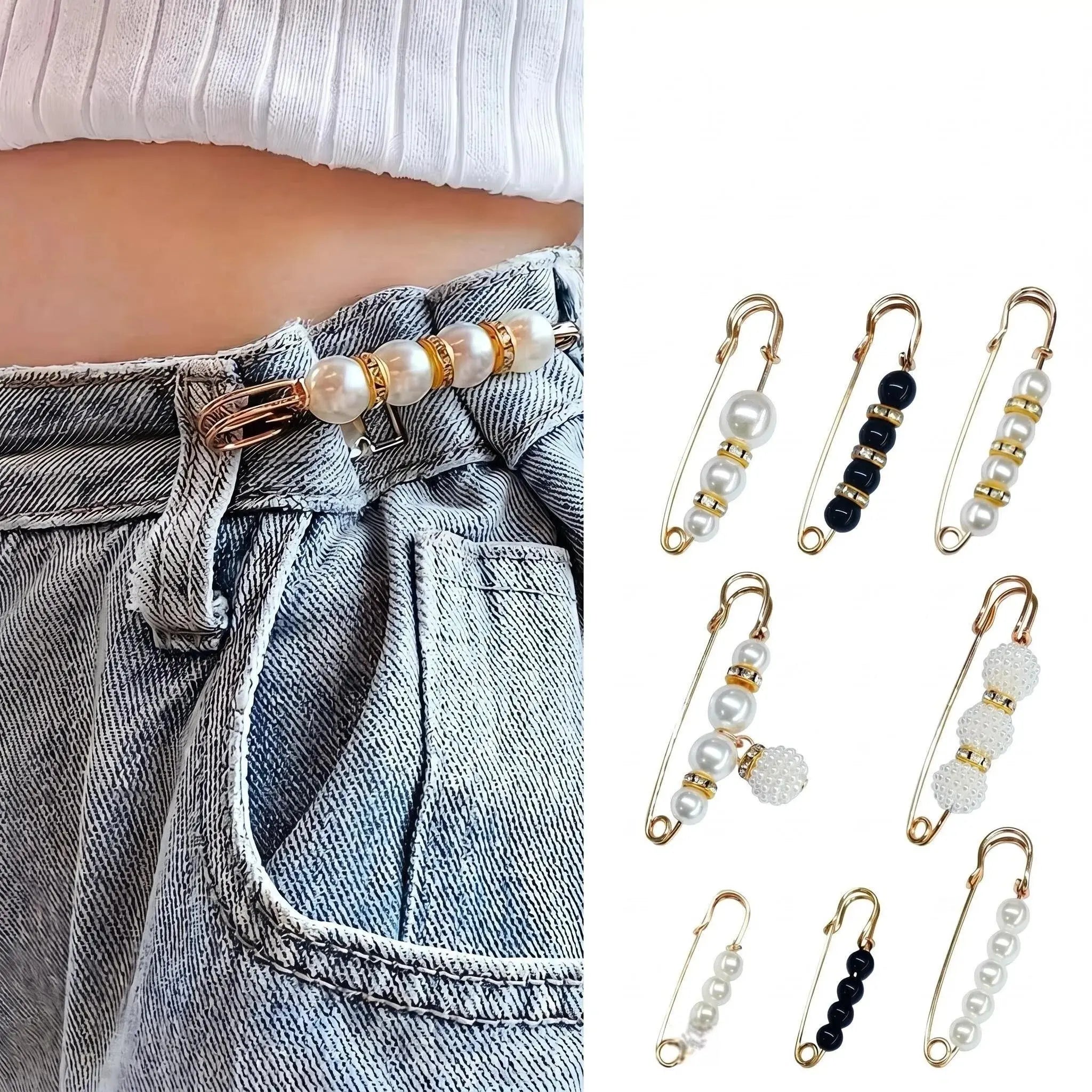16-Piece Pearl Brooch Pin Set - Decorative Mixed-Style Fasteners for Cardigans & Dresses