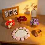 Handmade Crochet Flower Bouquet Coaster – Decorative Gift for Mom & Grandma