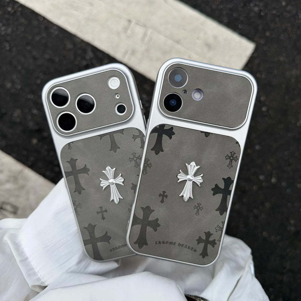 Premium Cross-Pattern Leather MagSafe Case – Vintage 3D Shockproof Protective Cover for iPhone 17 Pro Max