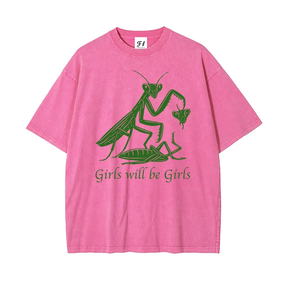 "Girls Will Be Girls" Oversize Graphic Tee: Premium Washed Unisex Apparel
