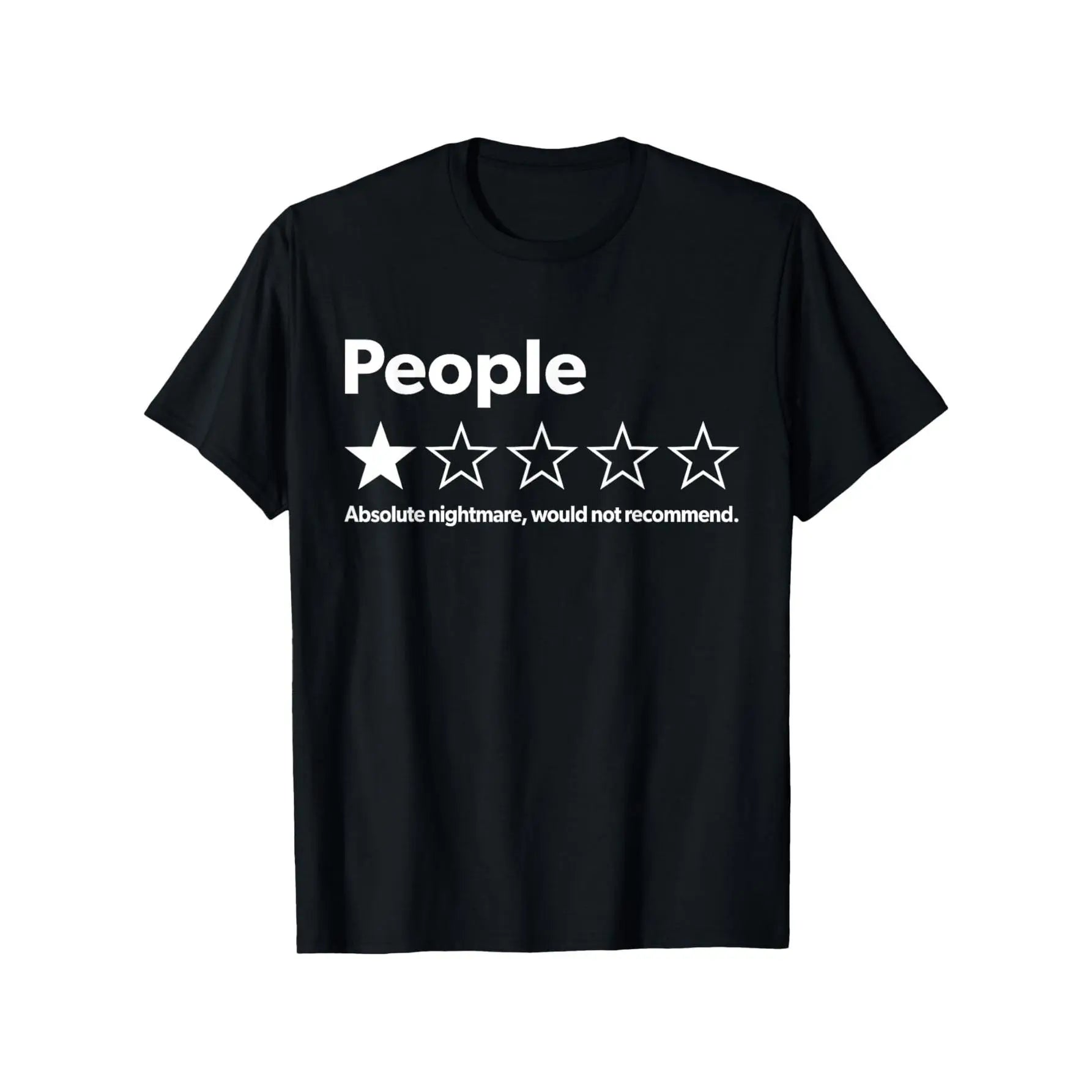 Funny "Absolute Trash" One Star Review T-Shirt -  Black Short Sleeve Tee