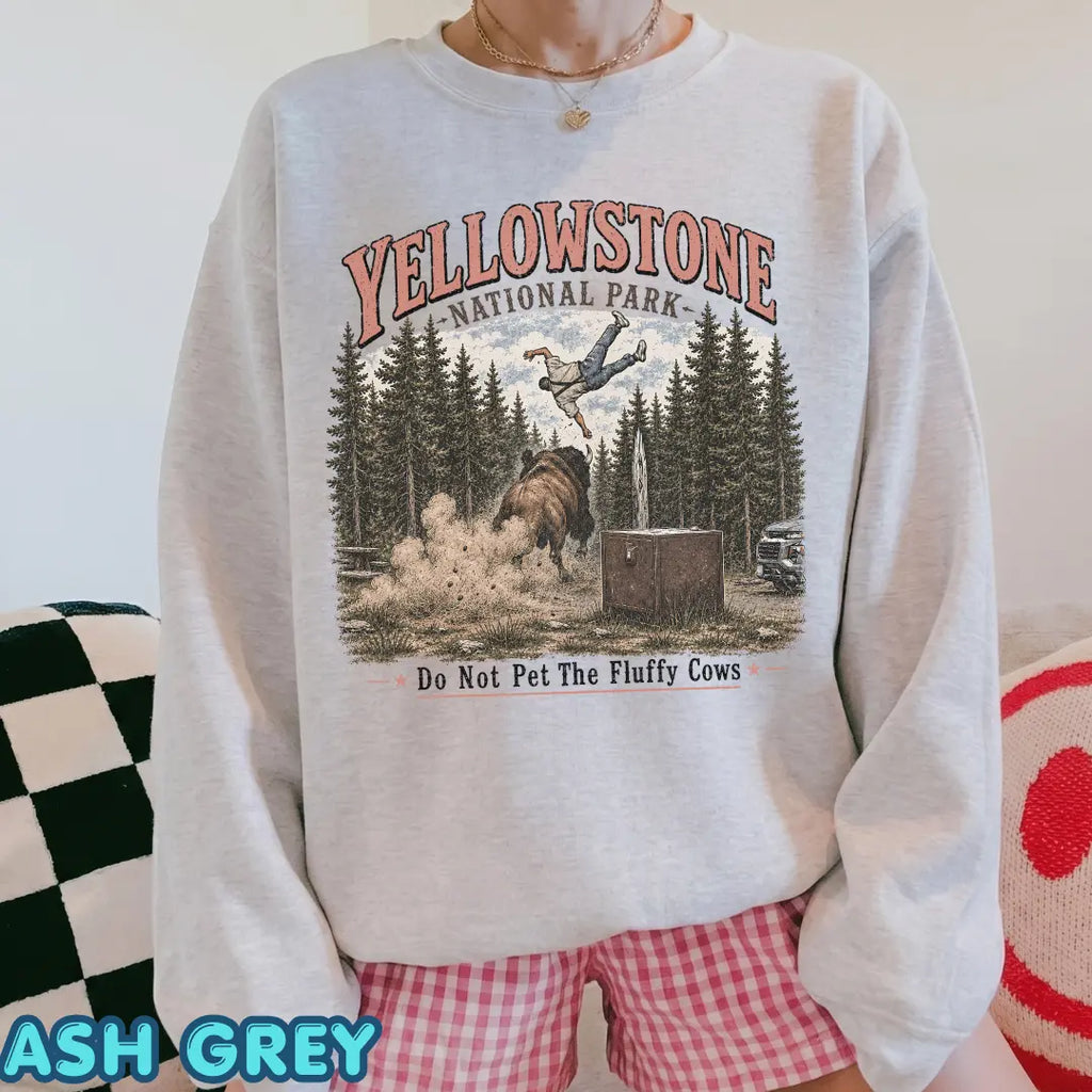 Do Not Pet The Fluffy Cows Tee – Yellowstone National Park Camp Family Vacation Shirt