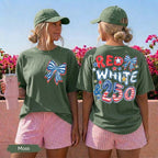 Comfort Colors America 250th Anniversary Shirt – Red White & 250 Patriotic Bow Tee