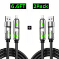 EXAVON 4-in-1 USB-C Cable (6.6FT) – PD Fast Charge & Data Sync Multi-Port Adapter