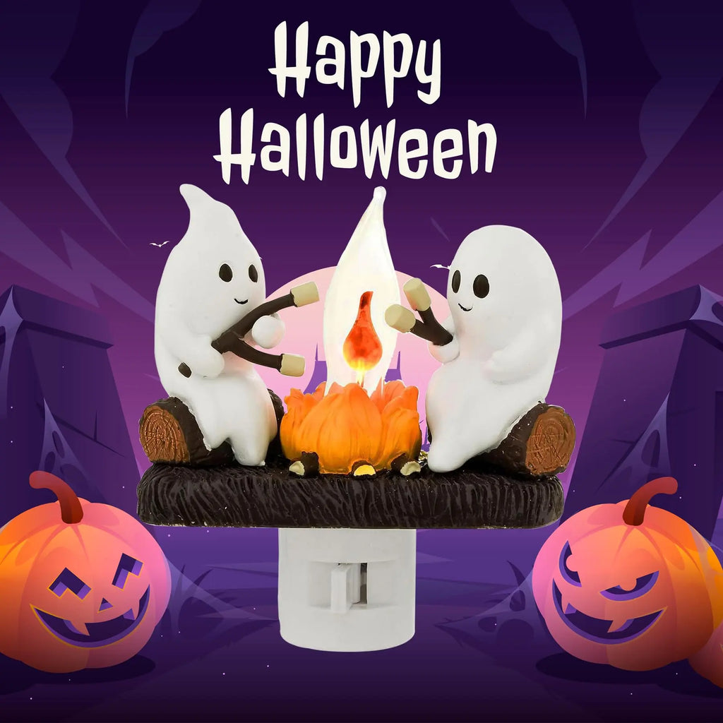 Ghosts Campfire Night Light – Plug-in Flicker Flame LED Wall Lamp
