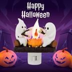 Ghosts Campfire Night Light – Plug-in Flicker Flame LED Wall Lamp