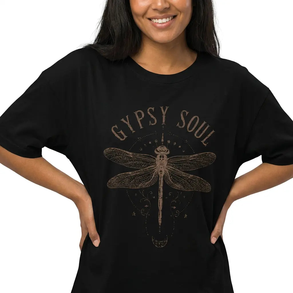 Boho Dragonfly Shirt – Vintage Mystical Gypsy Soul Graphic Tee