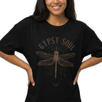 Boho Dragonfly Shirt – Vintage Mystical Gypsy Soul Graphic Tee