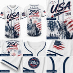 Comfort Colors USA 250th Anniversary Baseball Jersey – Patriotic 1776–2026 American Flag Liberty Eagle Shirt