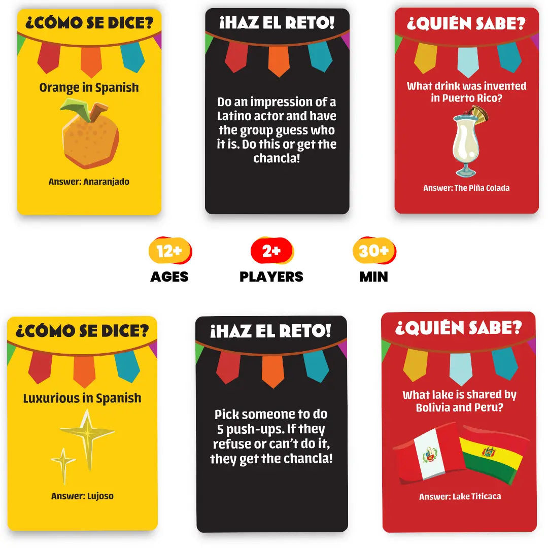 ¿Cómo Se Dice? Hilarious Latino Card Game with 'Chancla' - Fast-Paced Fun for Family & Adult Game Nights (3+ Players, 12+)