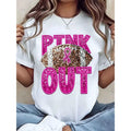 Pink Glitter Football Breast Cancer Awareness Top – Relaxed Loose Cotton Short-Sleeve T-Shirt