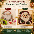 3D Beaded Christmas Pearl Diamond Painting – Xmas Wreath Stocking DIY Wall Decor