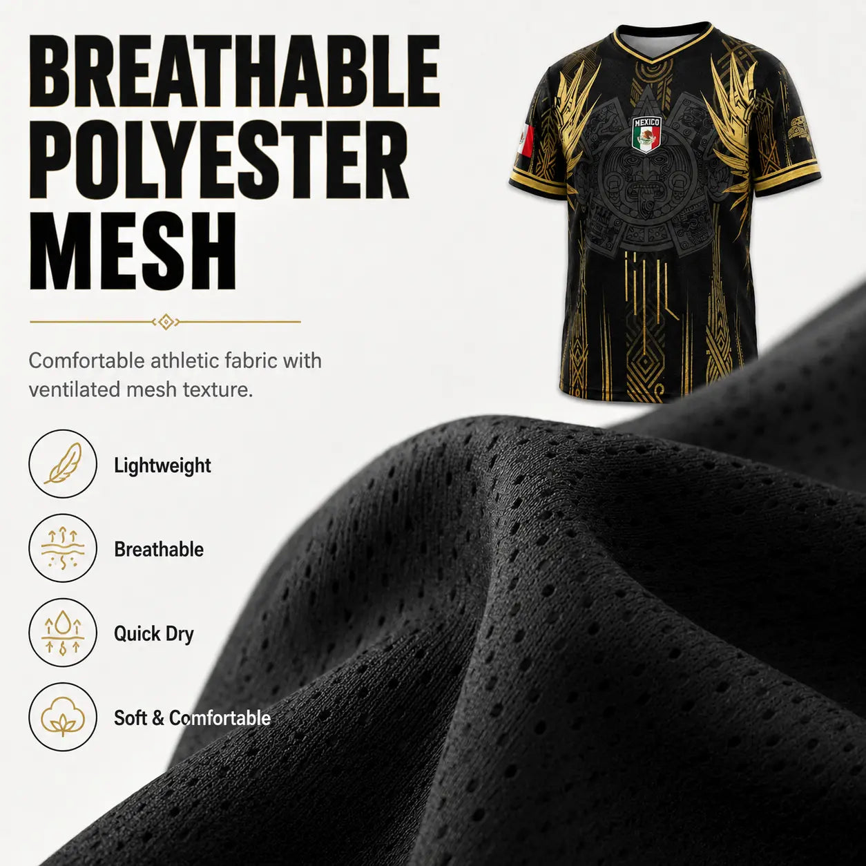 2026 Mexico Aztec Soccer Jersey – Performance Football Fan Apparel & Game Day Tee