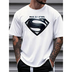 Justice League "Man of Steel" Plus Size Tee: Comfortable Graphic Print Top