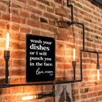"Wash Your Dishes" Funny Metal Tin Sign - 8x12 Waterproof Matte Kitchen Decor