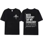 "Need Prayer? Tap My Shoulder" Hoodie | Matthew 18:20 Christian Faith Tee