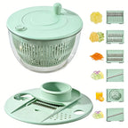 3-in-1 Large Salad Spinner & Vegetable Washer (5.3 Qt) - Includes 5-Blade Slicer, Strainer & Egg Separator