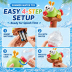 Electric Water Blaster Toy for Kids, Summer Water Blaster Pool Toy with Cute Animal Design, One-Touch Spray Splash Toy for Beach Backyard Outdoor Play Boys Girls