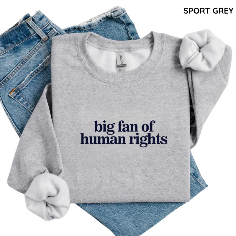 Big Fan of Human Rights Sweatshirt, Equality Graphic Sweater, Social Justice Activism Top