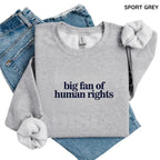 Big Fan of Human Rights Sweatshirt, Equality Graphic Sweater, Social Justice Activism Top