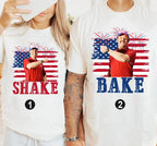 Shake and Bake 4th of July Patriotic T-Shirt – Funny Couples Independence Day Tee