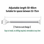 Punch-Free Adjustable Telescopic Tension Rod for Closet & Laundry Organization