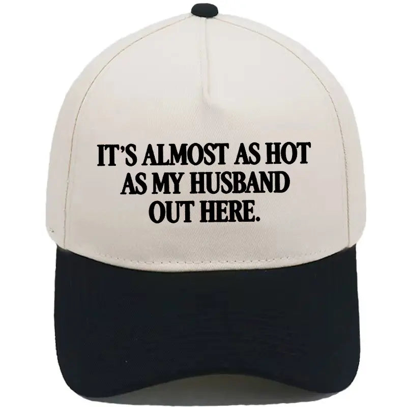 Funny "Almost As Hot As My Husband" Hat – Retro Two-Tone Snapback Cap