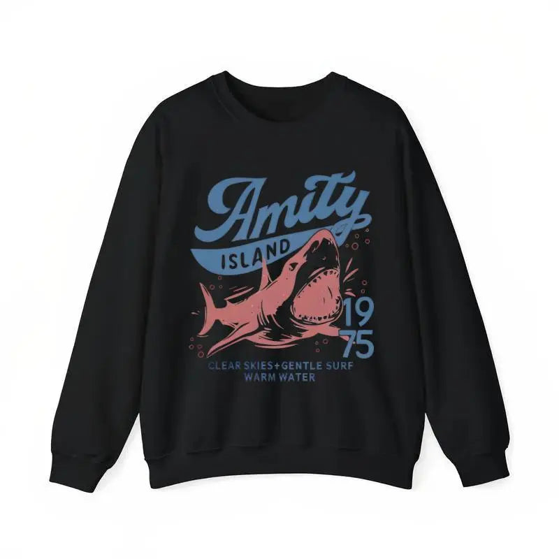 Jaws Amity Island 1975 Tee: Vintage Cotton Movie Gift for Film Buffs